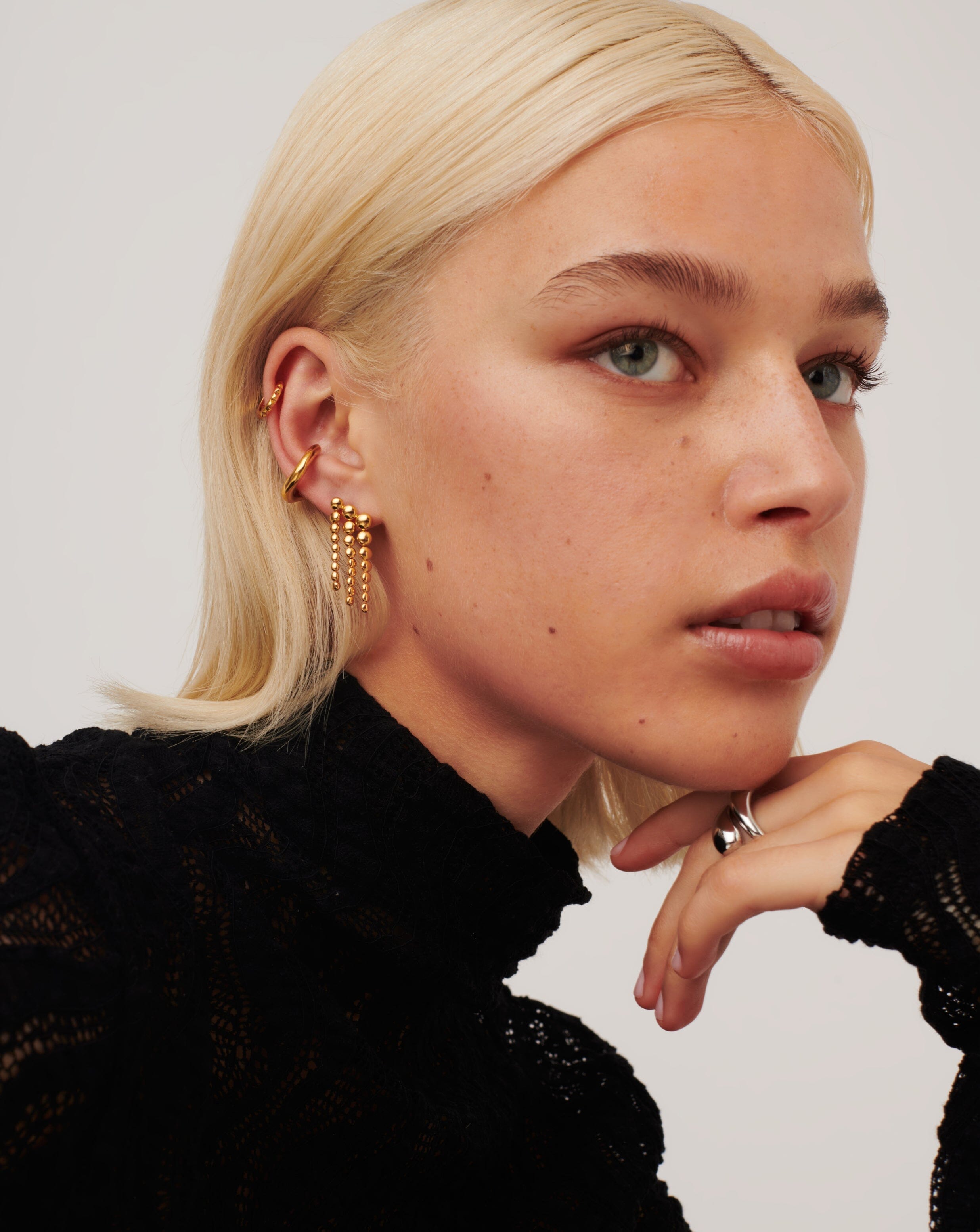 Beaded Waterfall Drop Earrings | 18ct Gold Vermeil