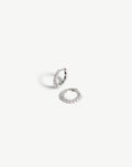 Solid Gold Classic Diamond Huggies | 14ct White Gold/Diamond