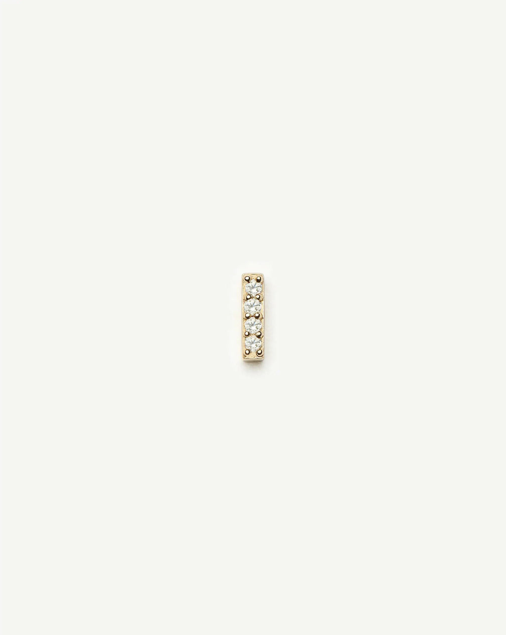 Solid Gold Diamond Bar Flat Back Stud Earring | 14ct Yellow Gold/Diamond
