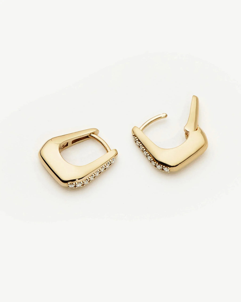 Lucy Williams Solid Gold Diamond Arco Huggies | 14ct Solid Gold/Lab Grown Diamonds
