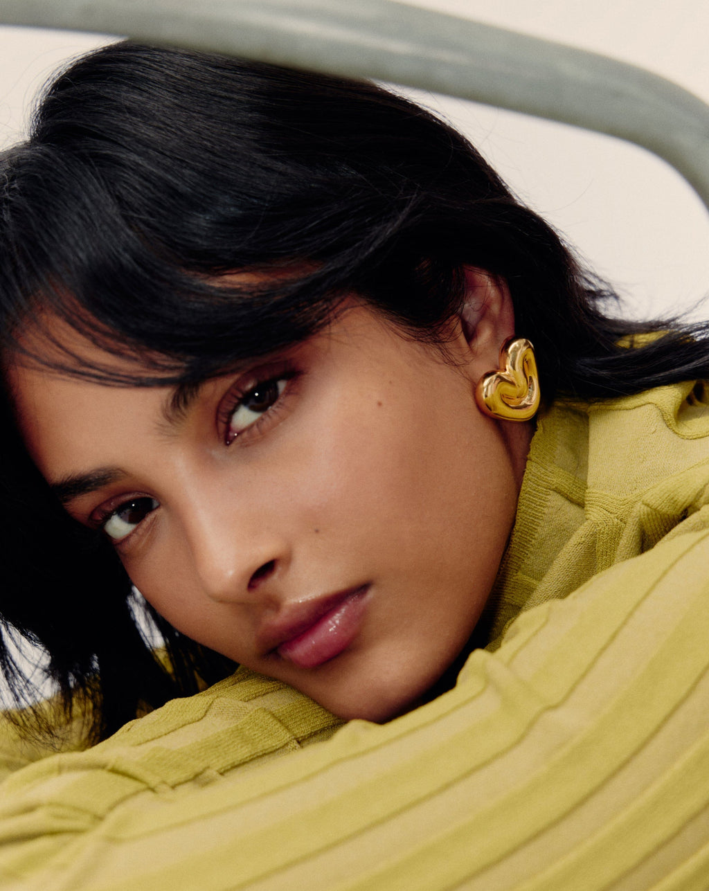 Puffy Heart Oversized Stud Earrings | 18ct Gold Plated