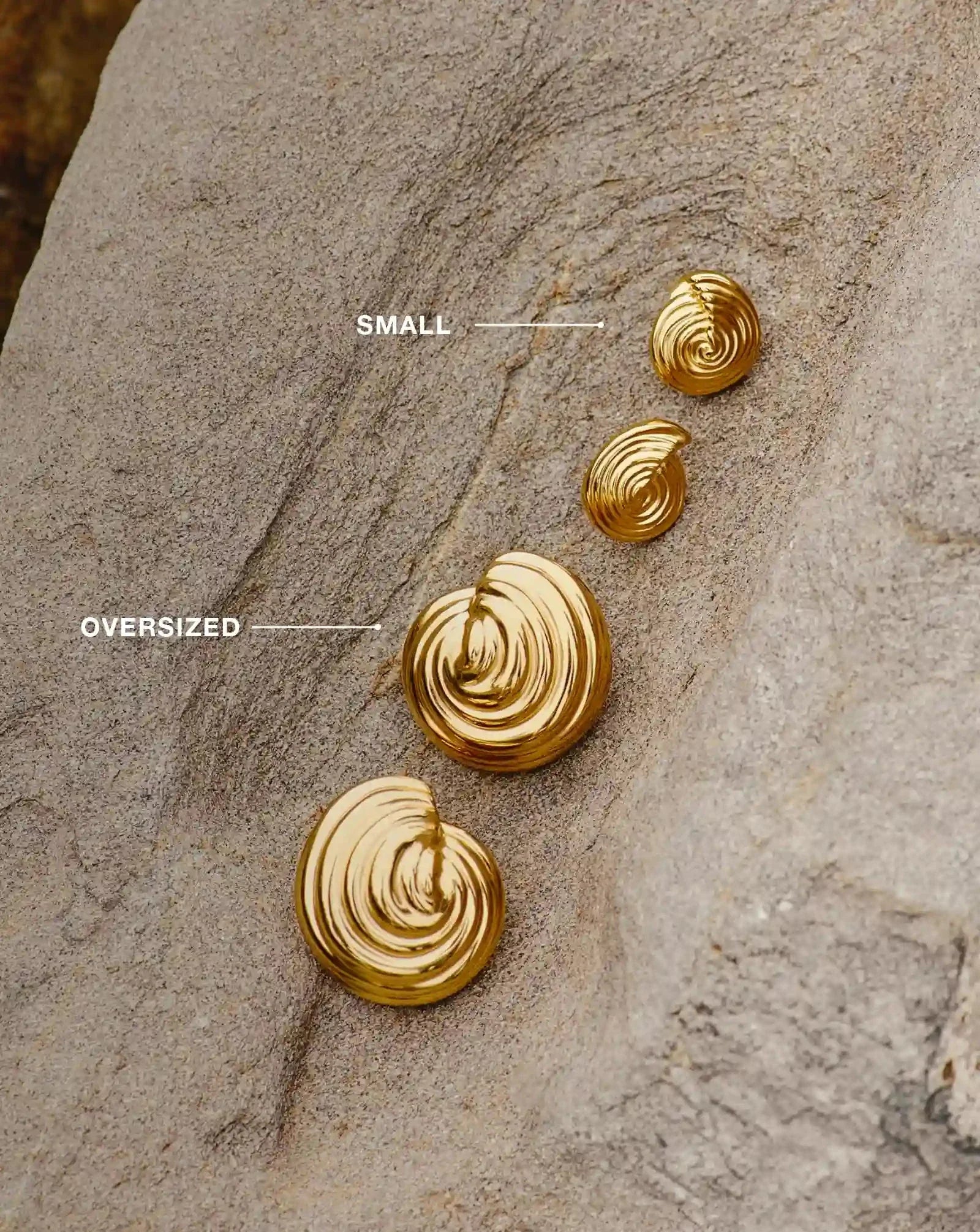 Spiral Dome Oversized Stud Earrings | 18ct Gold Plated