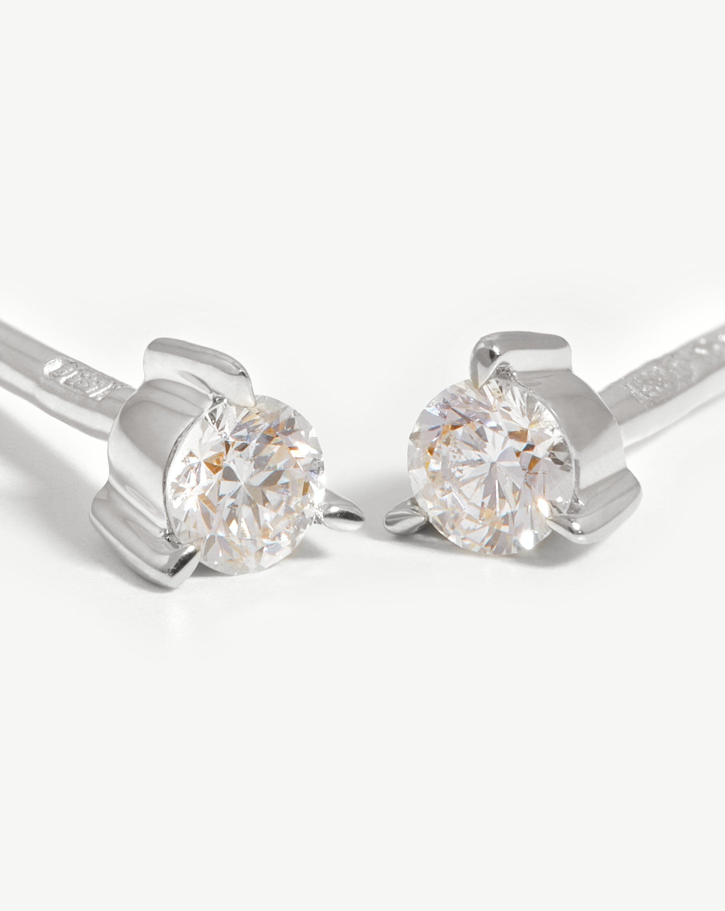 Solid Gold Small Solitaire Diamond Stud Earrings