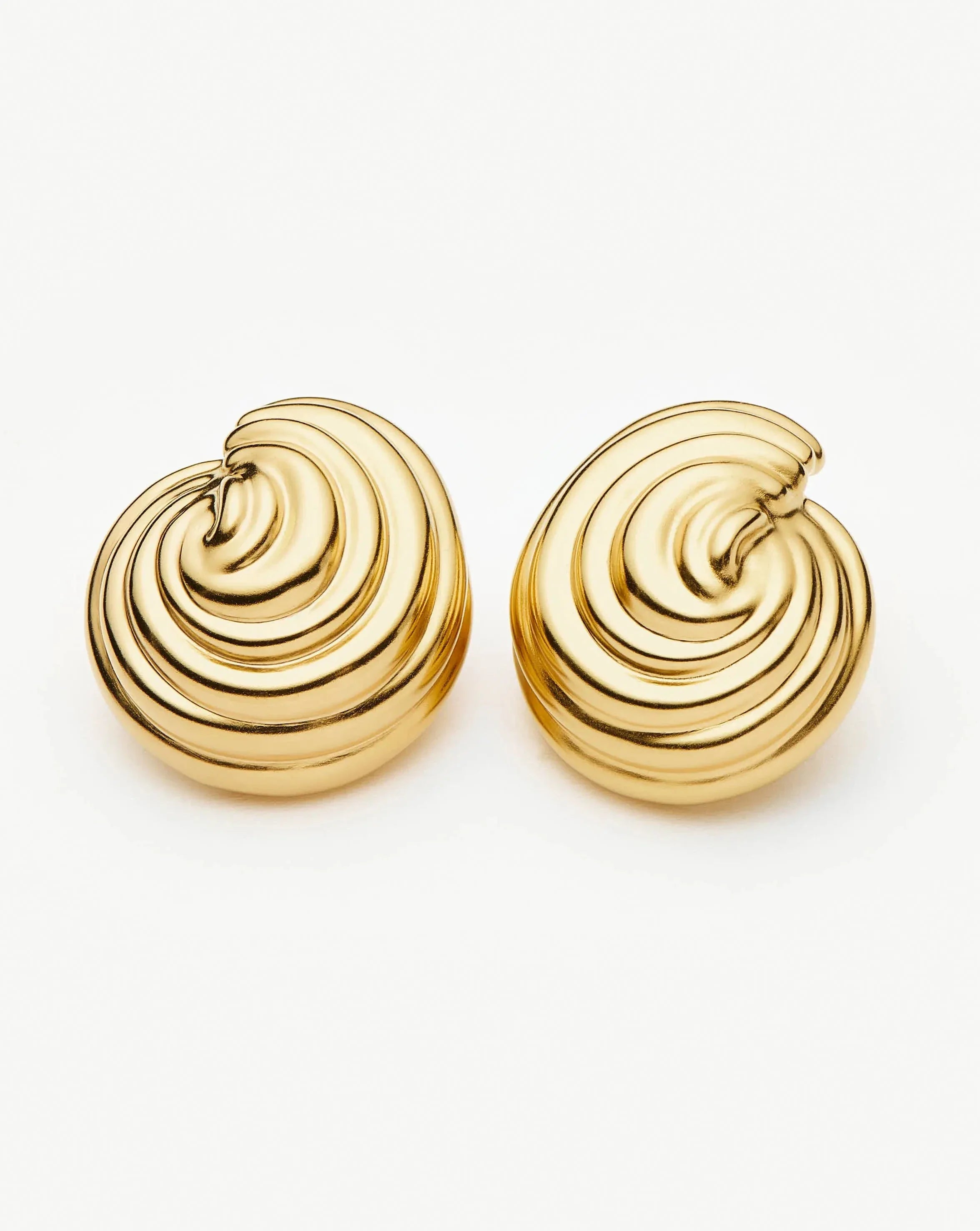 Spiral Dome Oversized Stud Earrings | 18ct Gold Plated