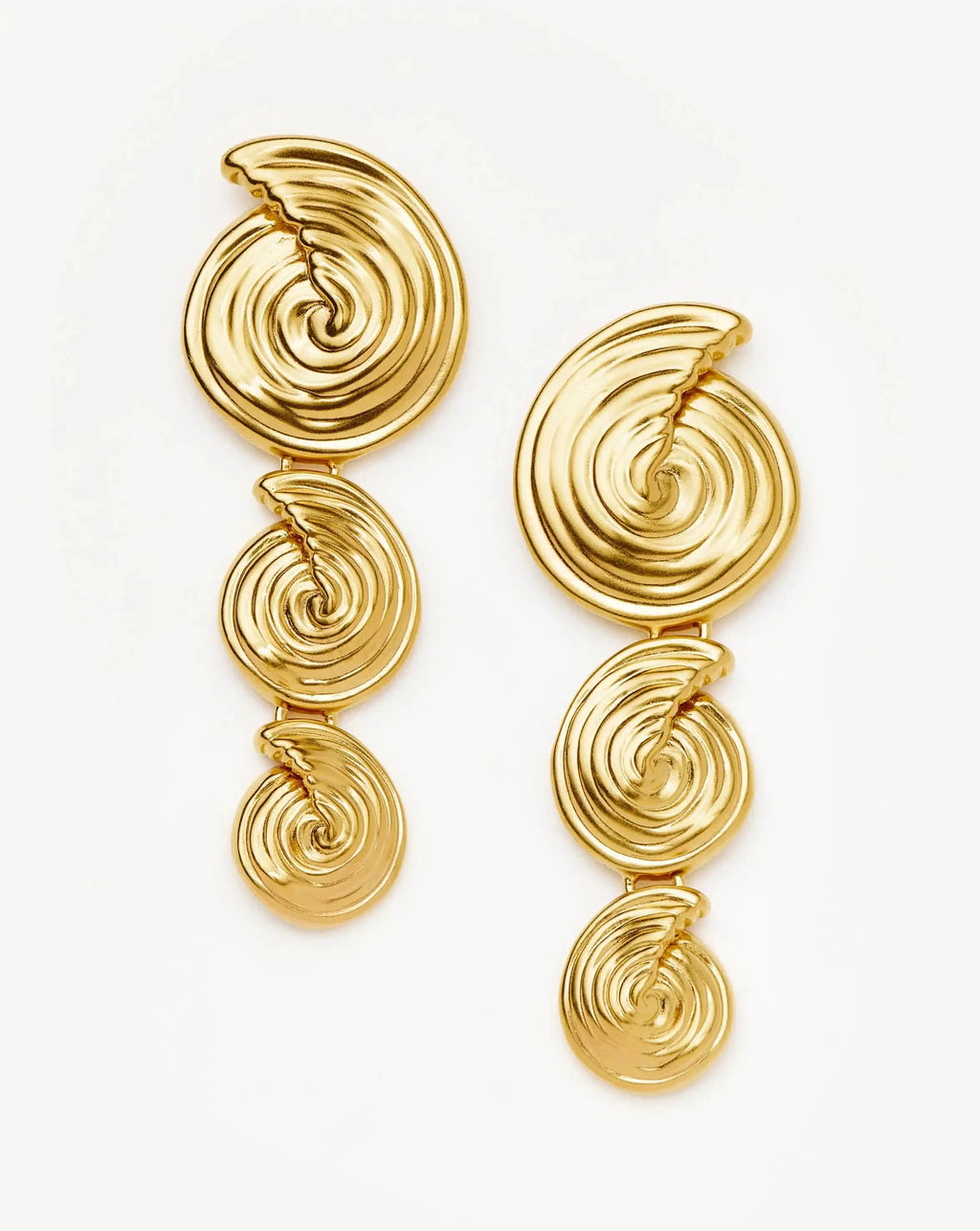 Spiral Statement Drop Earrings | 18ct Gold Plated