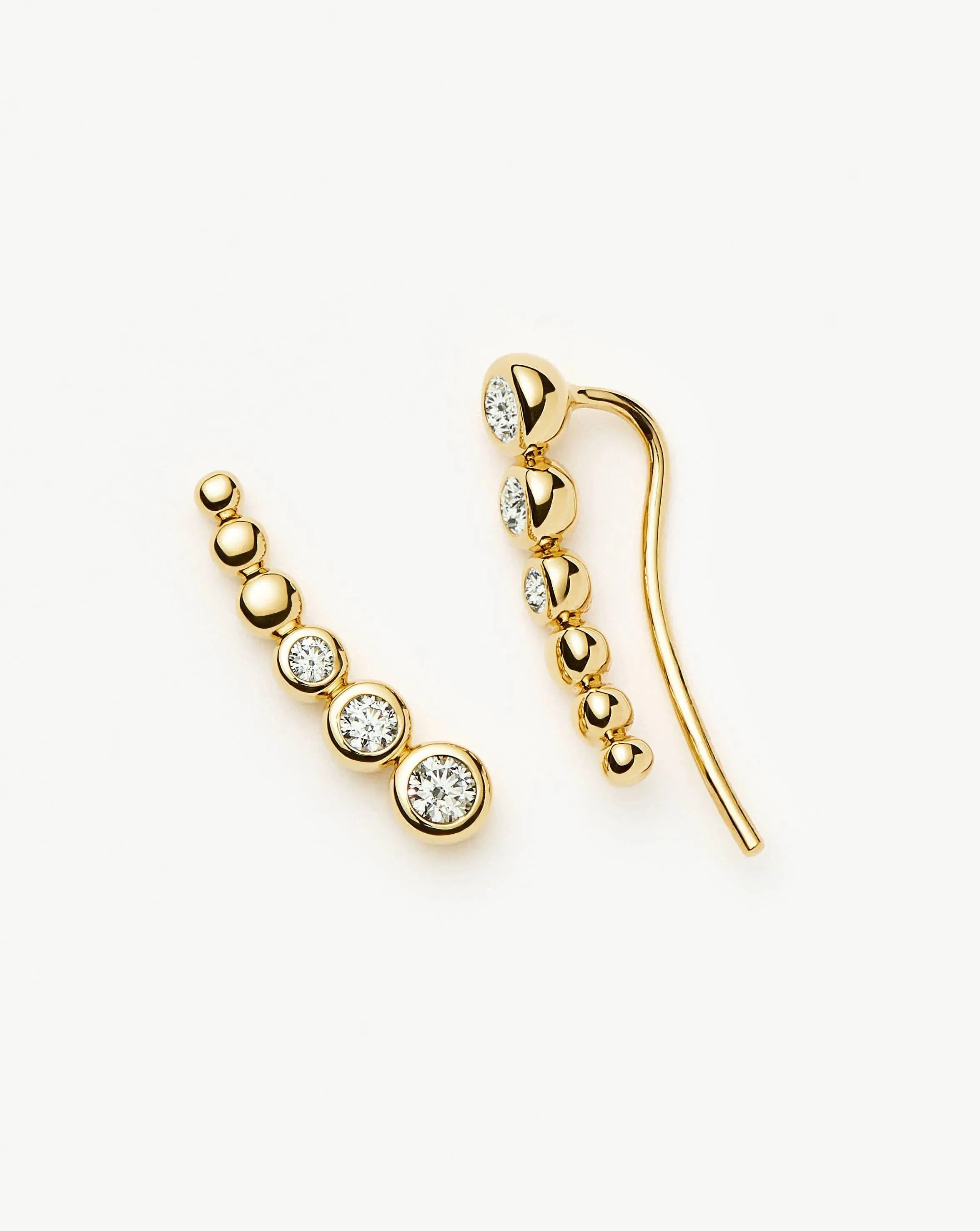 Tennis Climber Earrings | 18ct Gold Vermeil/Cubic Zirconia